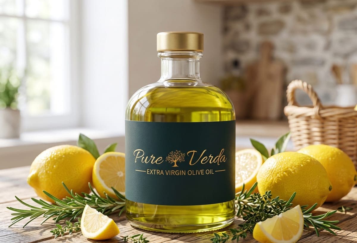 Pure Verda Aromalı Zeytinyağı, limon ve taze otlarla